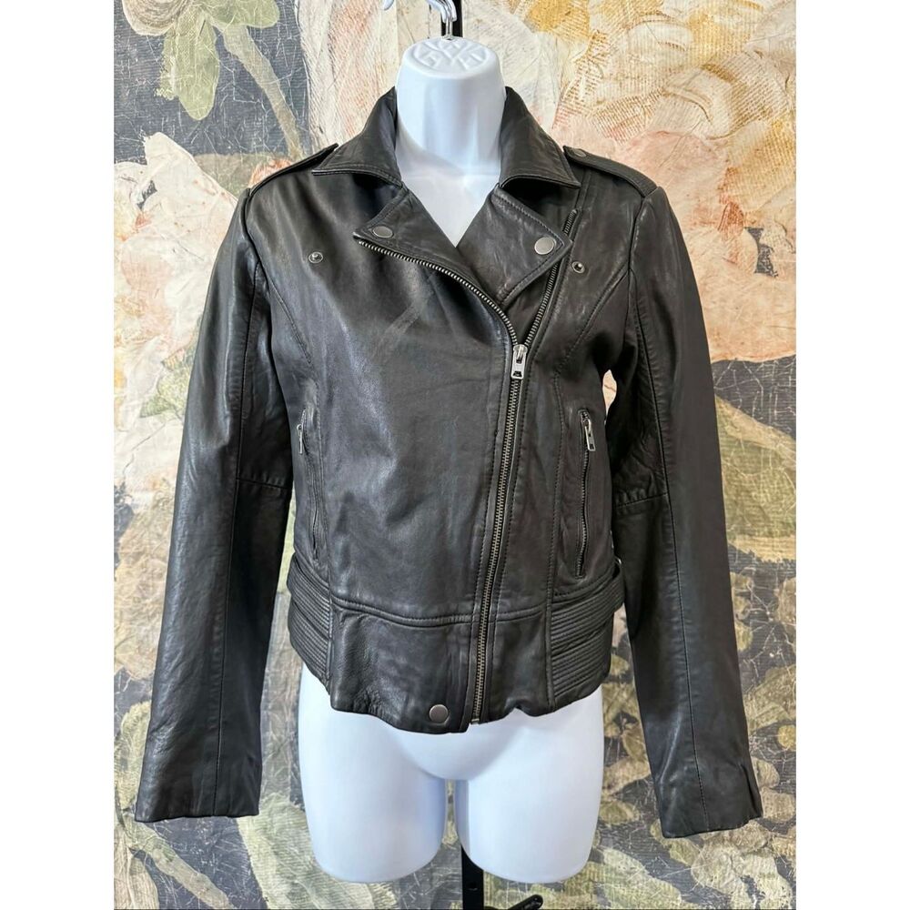 New Lucky Brand Leather Moto Jacket Size XS